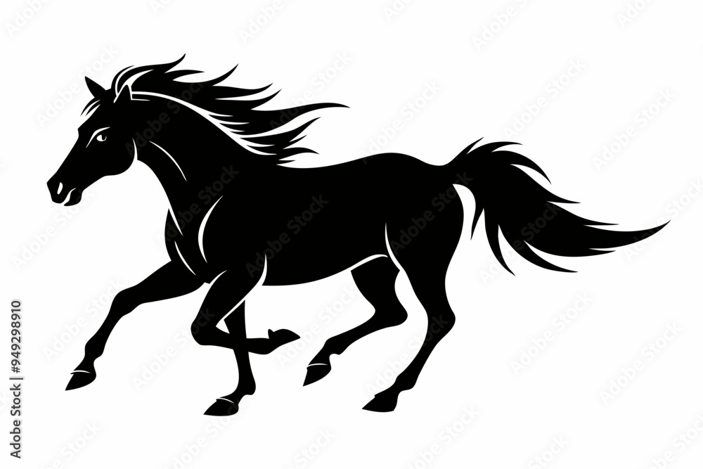 silhouette of running horse, horse silhouette vector silhouette of running horse, horse silhouette vector