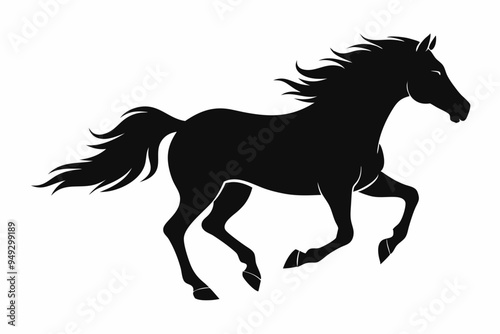 Horse Silhouette Svg, Horse Running vector