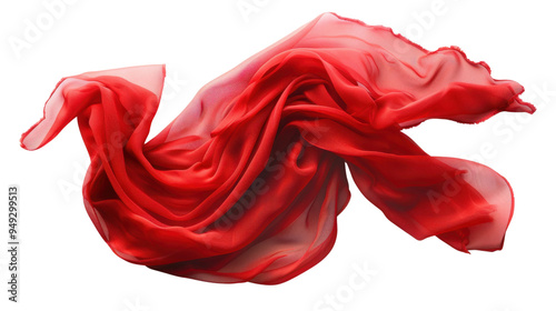 Red scarf isolated on white background
