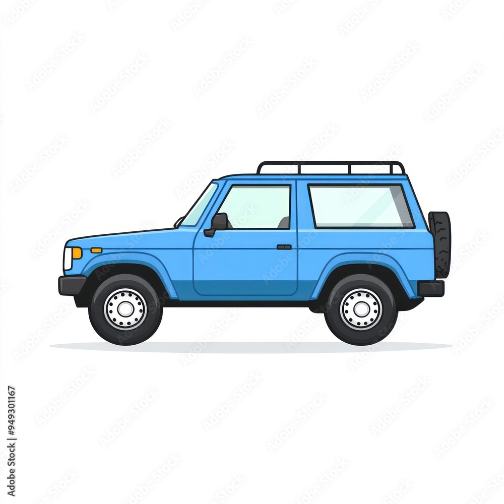 Blue Off-Road Vehicle Illustration Blue Off-Road Vehicle Illustration