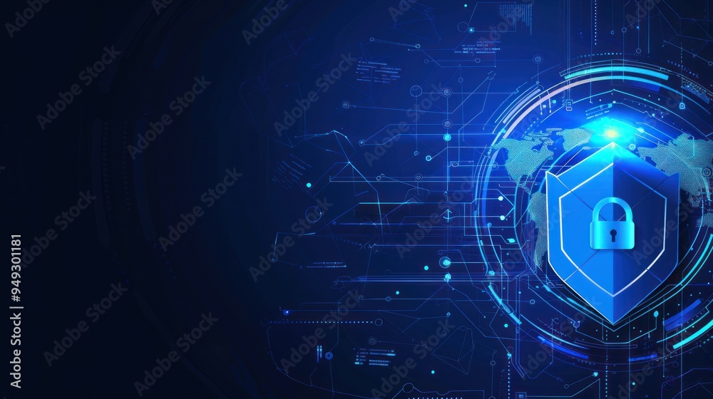 Obraz premium Global Cyber Security Protection Concept