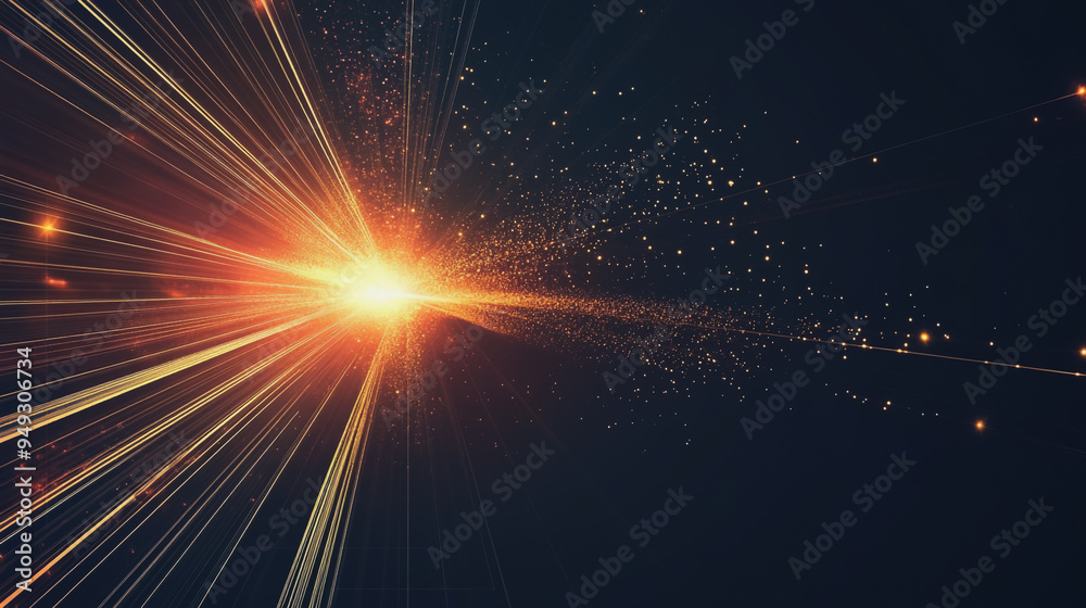 Fototapeta premium bstract light explosion and network points, dot, earth's surface, digital background Innovation network points Earth's surface wave background digital wave information technology background