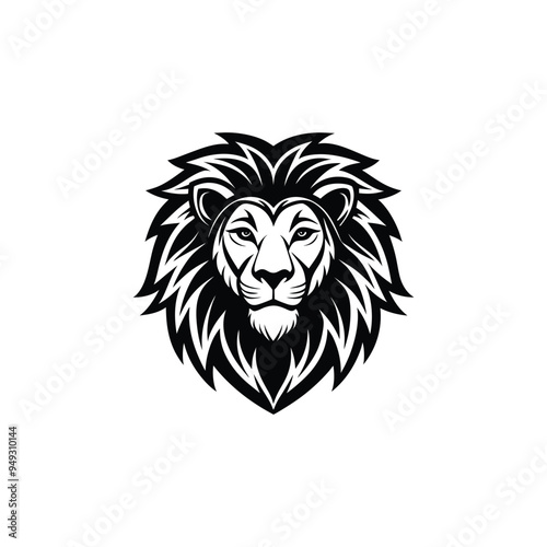 Lion had silhouette vector illustration