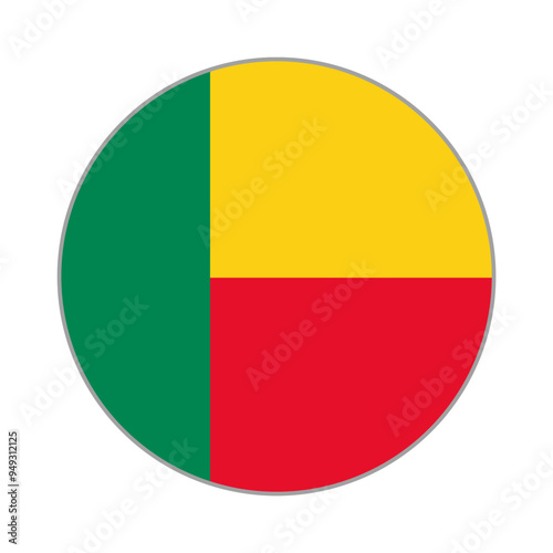 The flag of Benin. Flag icon. Standard color. Round flag. Computer illustration. Digital illustration. Vector illustration. Free Download The flag of Benin. Flag icon. Standard color. Round flag. Computer illustration. Digital illustration. Vector illustration. - GFXLoad