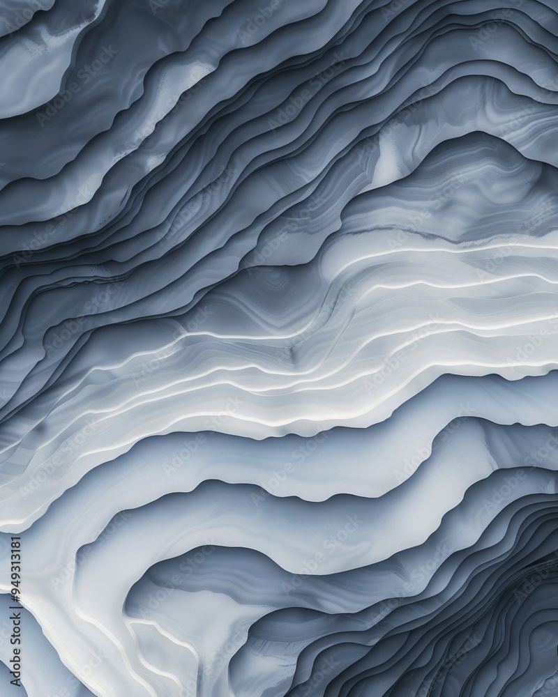 Obraz premium Abstract blue and white layered pattern