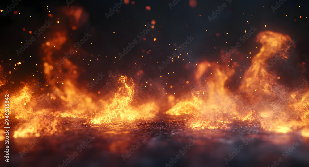 Fiery Flames Texture on a Black Background, Photorealistic Depiction of Intense Heat and Energy, Perfect for Themes of Fire, Danger, Power, and the Raw Elemental Forces of Nature, Suitable for Use in Fiery Flames Texture on a Black Background, Photorealistic Depiction of Intense Heat and Energy, Perfect for Themes of Fire, Danger, Power, and the Raw Elemental Forces of Nature, Suitable for Use in