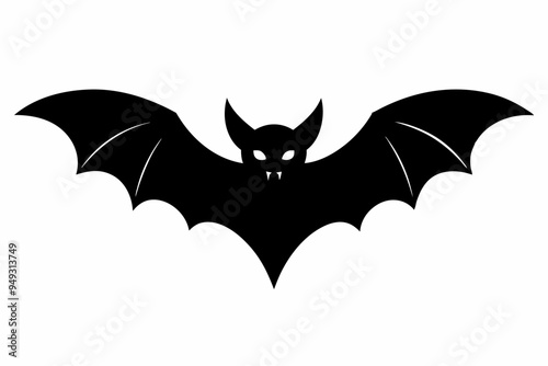 
Halloween bat. Black silhouette Halloween bat vector illustration, silhouette of halloween bats
