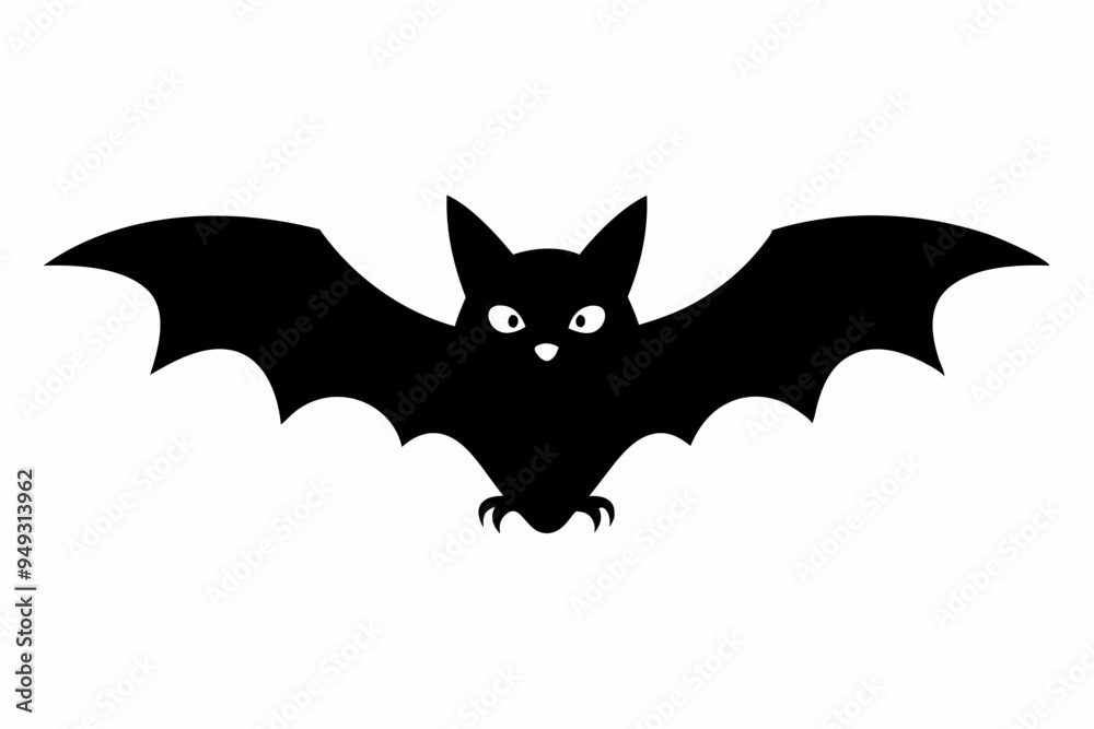 
Halloween bat. Black silhouette Halloween bat vector illustration, silhouette of halloween bats
