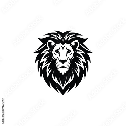 Lion had silhouette vector illustration