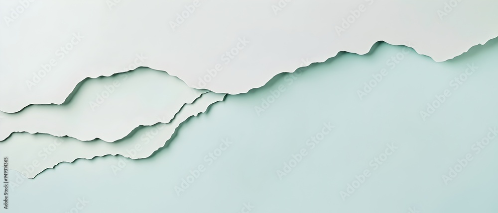 Minimalist Pale Mint Background with Paper Cutout Border for Clean Creative Space