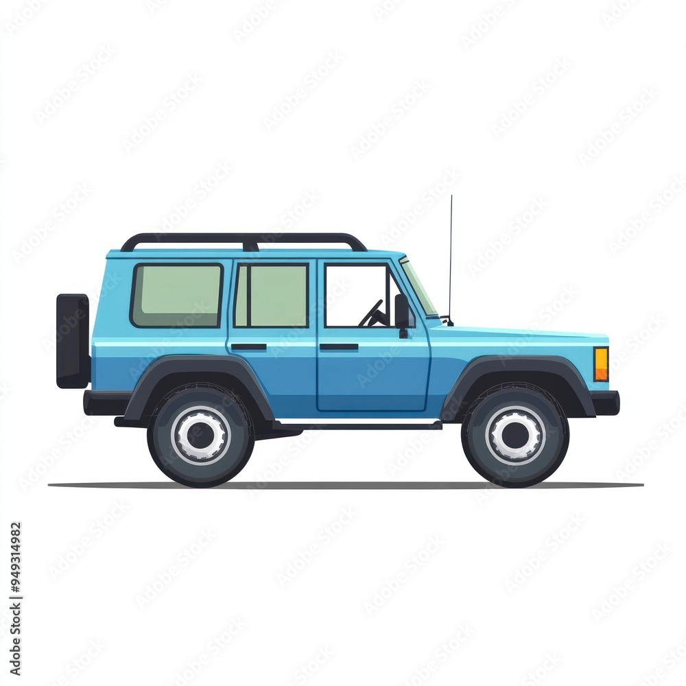 Blue Off-Road Vehicle Illustration Blue Off-Road Vehicle Illustration