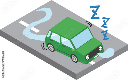 いねむり運転する車