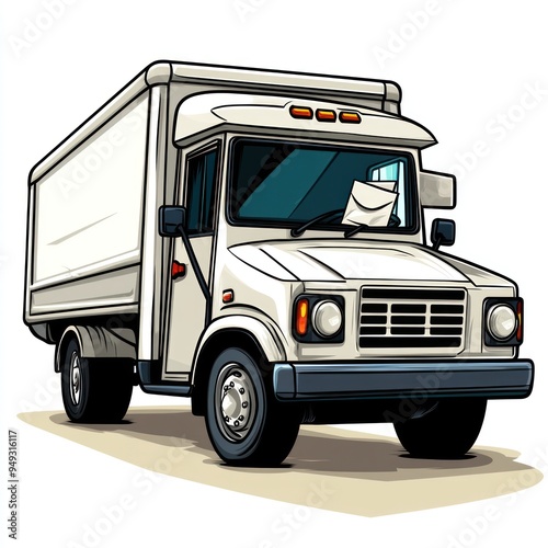 Delivery Truck Illustration - Cartoon Style