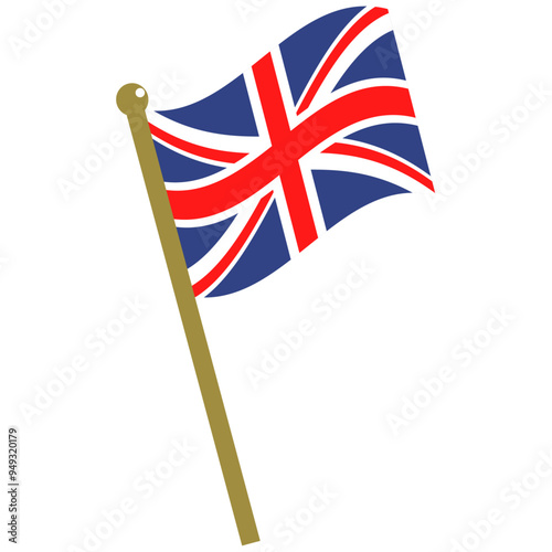 さおについたイギリスの国旗のイラスト