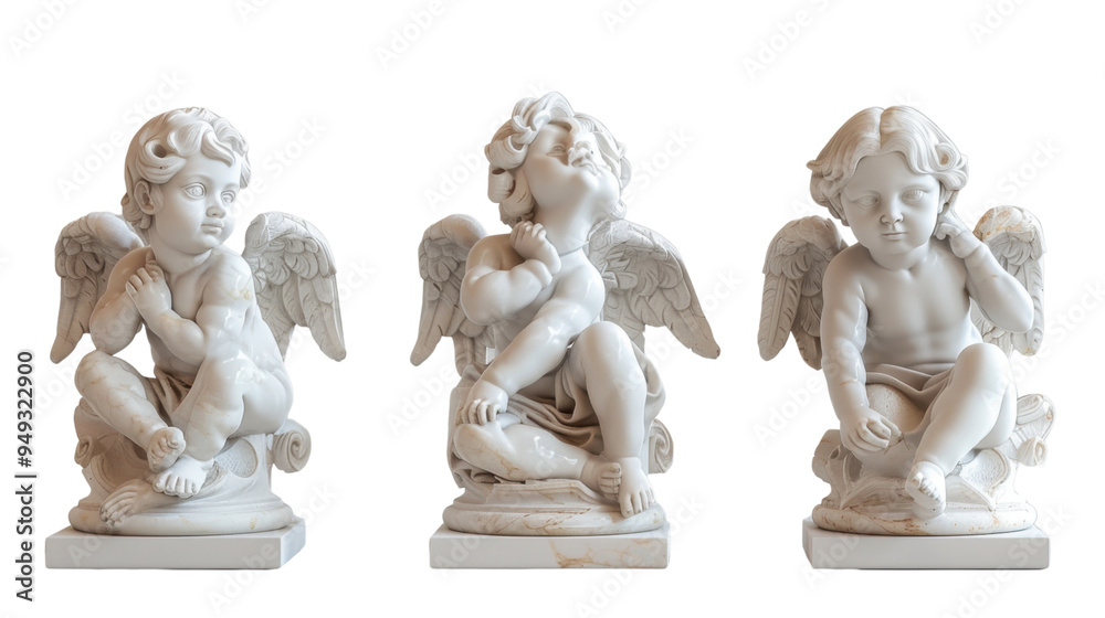 Cupid cherubs statue isolated on white background Cupid cherubs statue isolated on white background