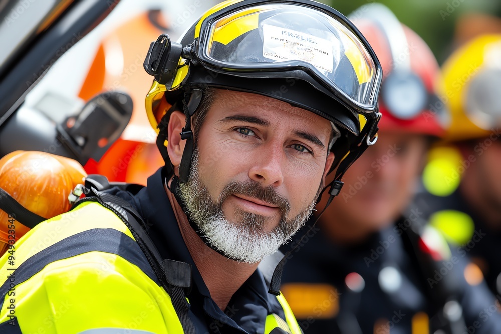 First Responders Day in North Carolina with a focus on teamwork, illustrated in a scene where firefighters, police officers, and paramedics work together in a simulated rescue operation, demonstrating First Responders Day in North Carolina with a focus on teamwork, illustrated in a scene where firefighters, police officers, and paramedics work together in a simulated rescue operation, demonstrating