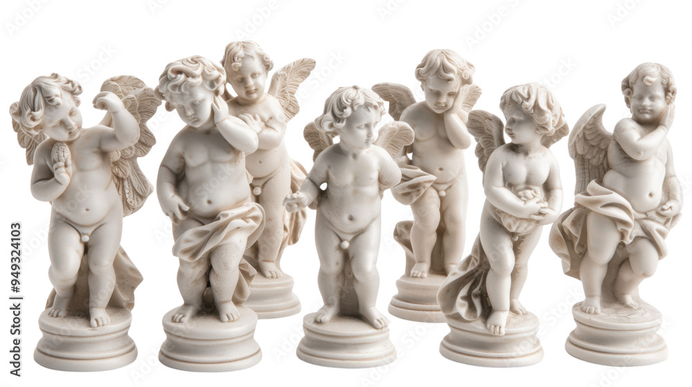 Cupid cherubs statue isolated on white background Cupid cherubs statue isolated on white background