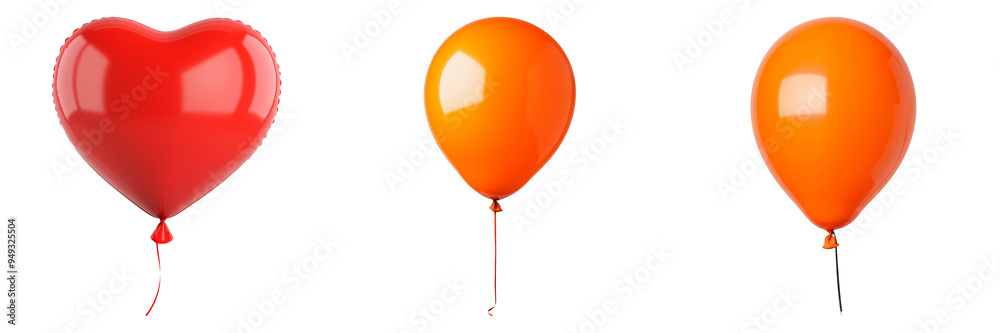 Assorted Balloons Isolated on Transparent Background Assorted Balloons Isolated on Transparent Background