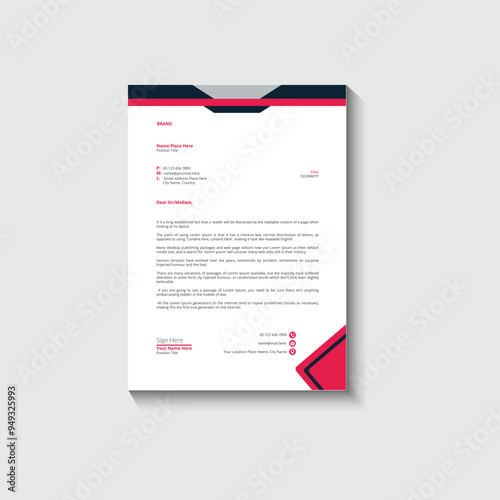 Business card letterhead design template corporate