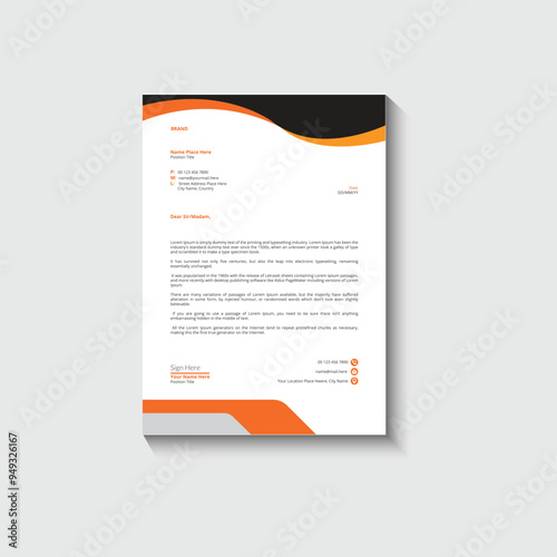 Business card letterhead design template corporate