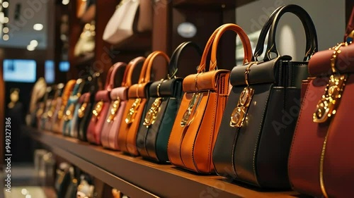 Elegant Handbags Display in Retail Store