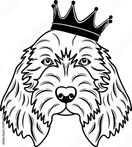 Petit Basset Griffon Vendeen Wearing A Crown