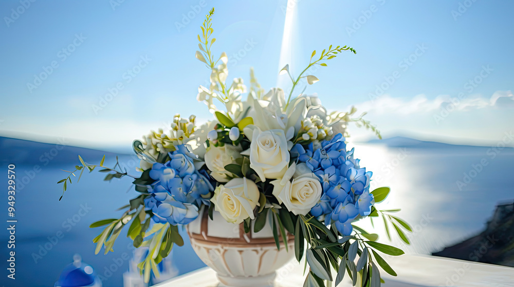 Timeless Greek Beauty: Wedding Flower Arrangement