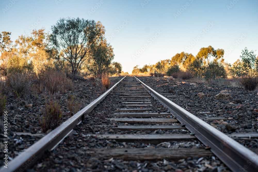 Obraz premium Railway through outback Queensland