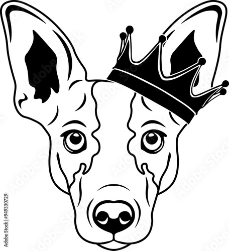 Rat Terrier Wearing A Crown