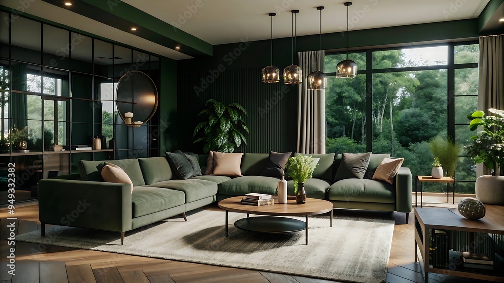 Minimalist modern living room design, modern interior concept. Minimalist modern living room design, modern interior concept.