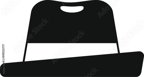 This vector graphic showcases a classic fedora hat, symbolizing timeless elegance and sophistication