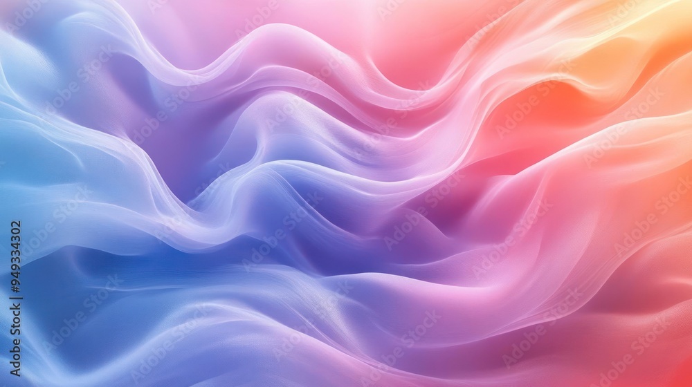 Fototapeta premium Abstract, colorful background with wavy lines and a blurred effect.