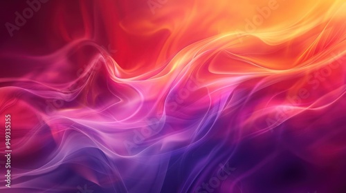 A vibrant abstract design with a gradient of orange, yellow, pink,