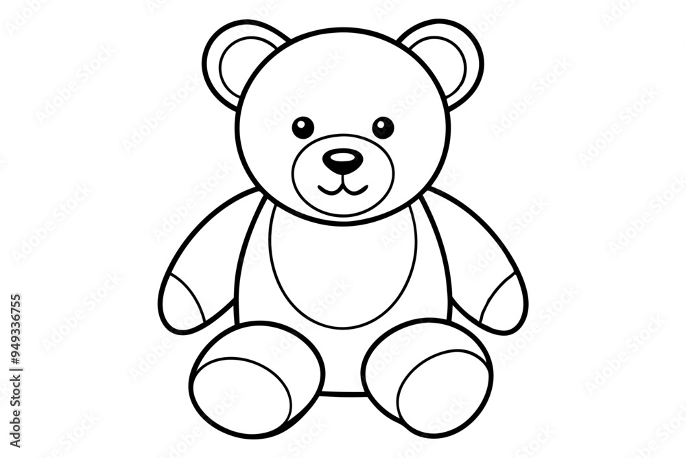 Teddy bear line art vector, Cute teddy outline icon Teddy bear line art vector, Cute teddy outline icon