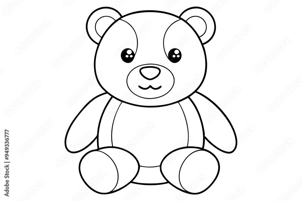Teddy bear line art vector, Cute teddy outline icon Teddy bear line art vector, Cute teddy outline icon