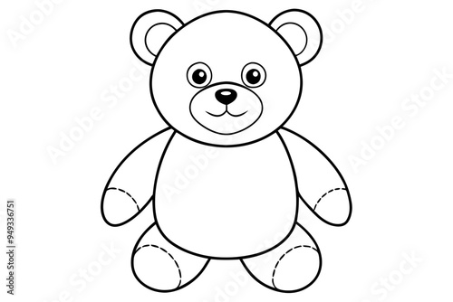 Teddy bear line art vector, Cute teddy outline icon