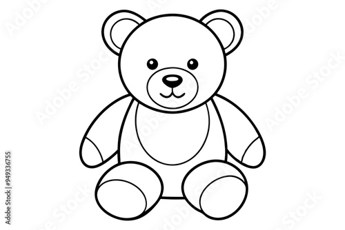 Teddy bear line art vector, Cute teddy outline icon