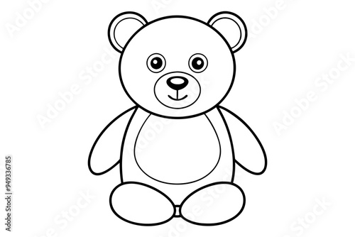 Teddy bear line art vector, Cute teddy outline icon