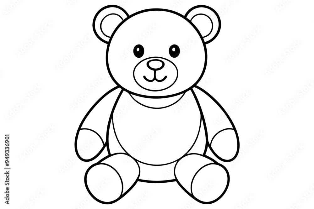 Teddy bear line art vector, Cute teddy outline icon Teddy bear line art vector, Cute teddy outline icon