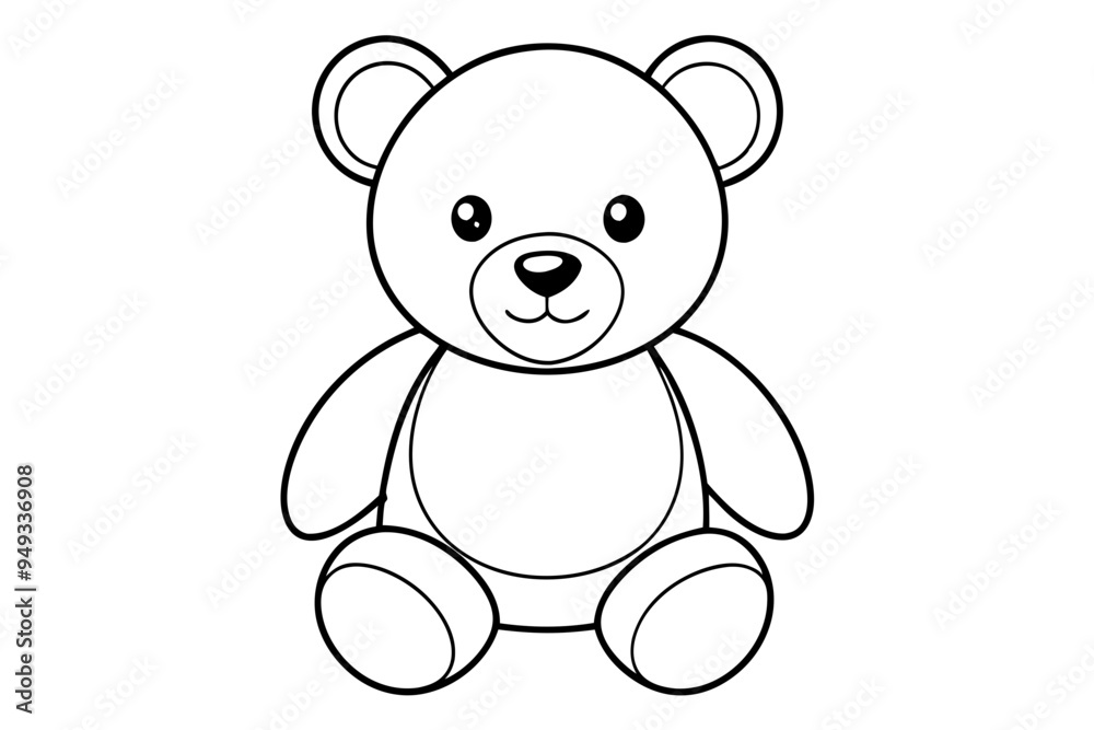 Teddy bear line art vector, Cute teddy outline icon