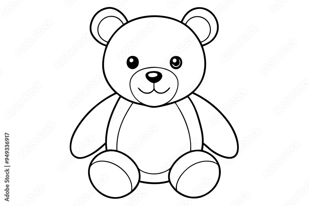 Teddy bear line art vector, Cute teddy outline icon Teddy bear line art vector, Cute teddy outline icon