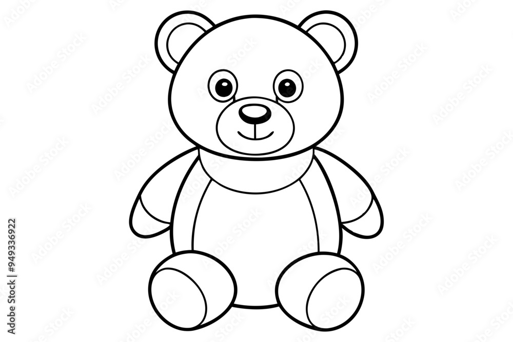 Teddy bear line art vector, Cute teddy outline icon Teddy bear line art vector, Cute teddy outline icon