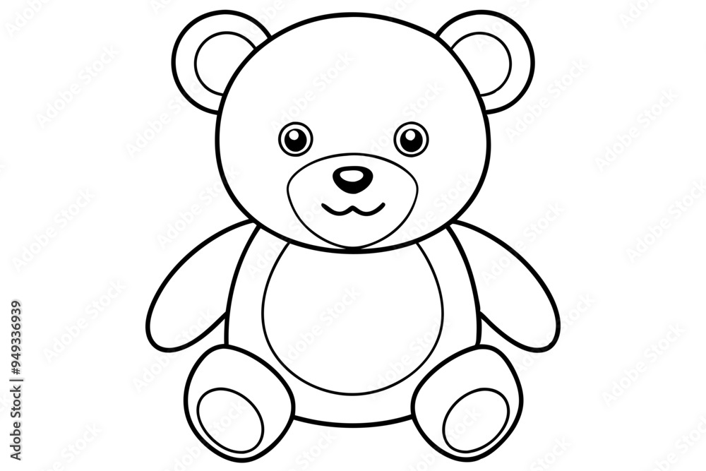 Teddy bear line art vector, Cute teddy outline icon Teddy bear line art vector, Cute teddy outline icon