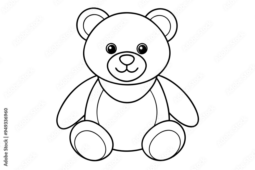 Teddy bear line art vector, Cute teddy outline icon