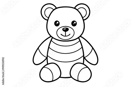 Teddy bear line art vector, Cute teddy outline icon