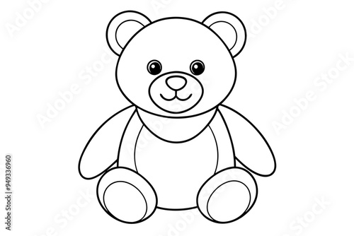 Teddy bear line art vector, Cute teddy outline icon
