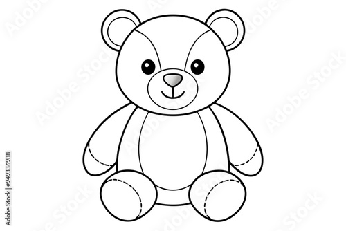 Teddy bear line art vector, Cute teddy outline icon