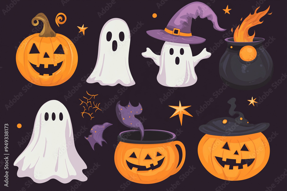 Watercolor Halloween set Watercolor Halloween set