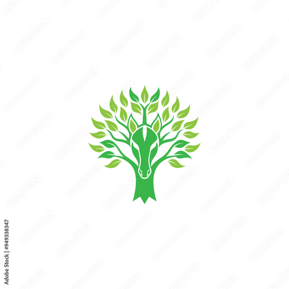 Obraz premium Horse Leaf Logo design