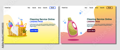 template landing page cleaning service online